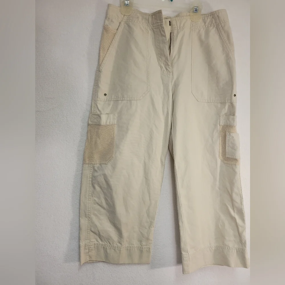 Ralph lauren Cargo pants Tan Safari cropped size 6 - Picture 1 of 9
